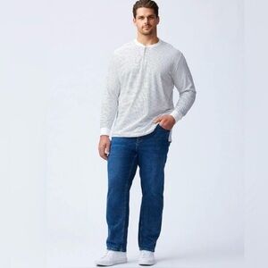 NWT Good Counsel Men’s 2XL Long Sleeve White/Black striped Cotton henley Shirt